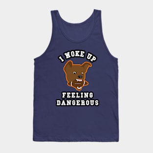 🏈 I Woke Up Feeling Dangerous, Canine Team Spirit Football Tank Top